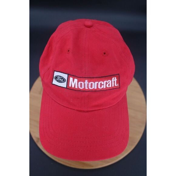 Vintage 90's Ford Motorcraft Red Adj Cotton OSFA Ball Cap - Picture 1 of 6